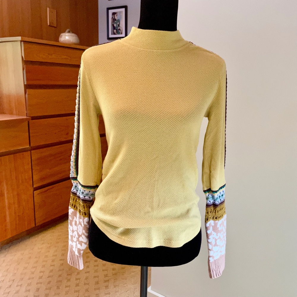 Free People Switch IT UP Thermal Waffle TOP (Sun Down Combo)